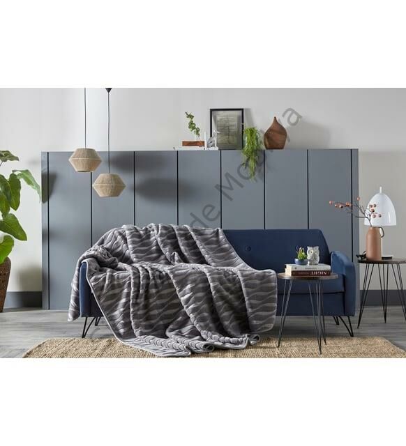 Doqu Home Embos Battaniye Çift Kişilik Senfoni Gri 220x240