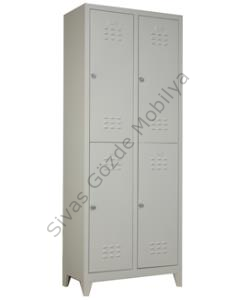 Metal Şantiye Soyunma Odası 4 Kapılı Elbise Dolabı