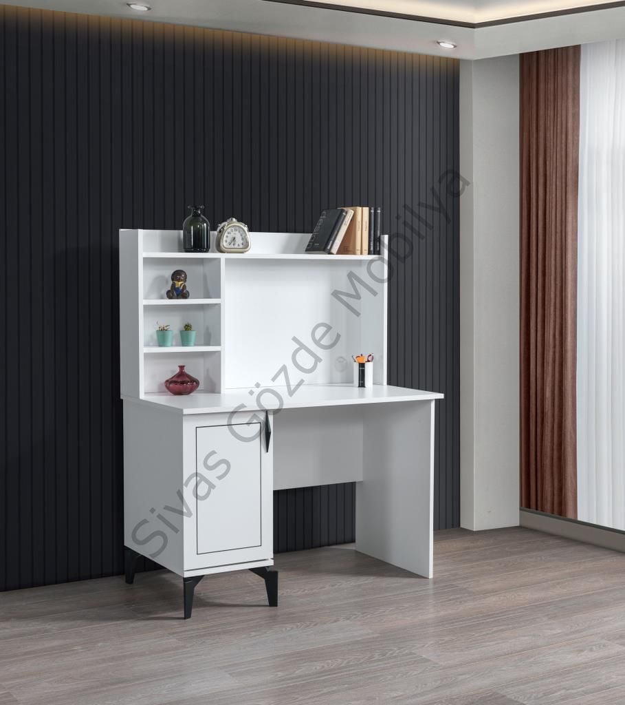 Çizgi Yarım Kitaplıklı Çalışma Masası 110x60x137