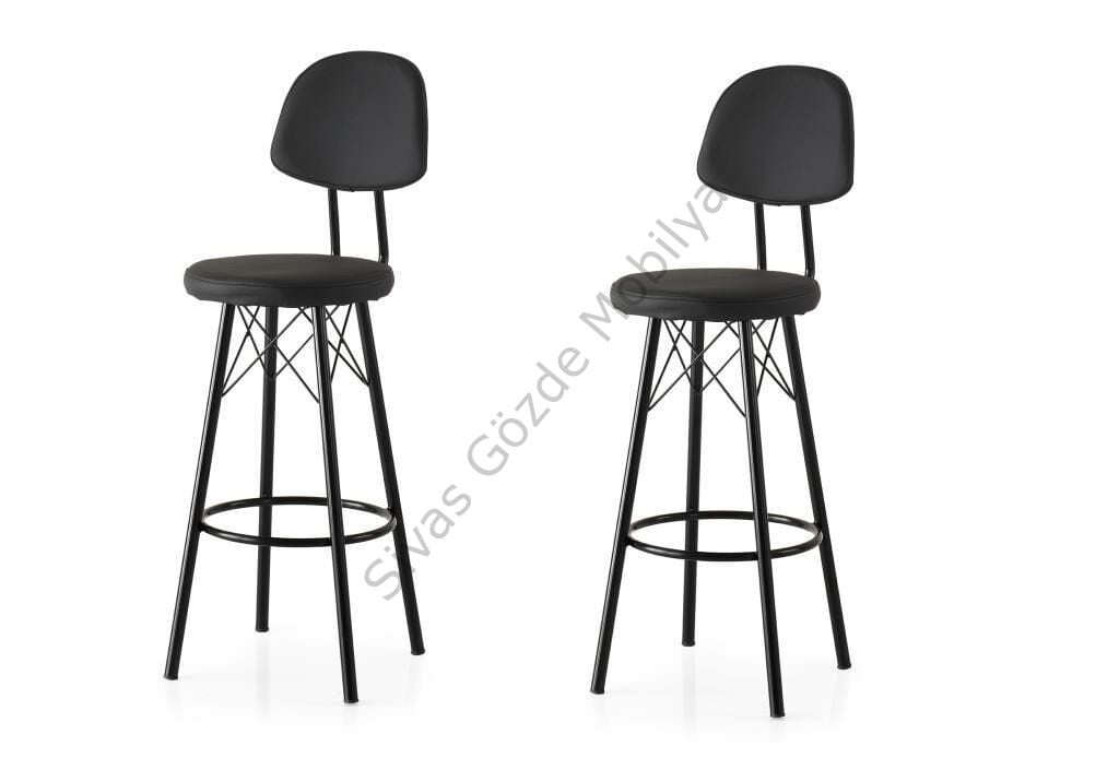 Bar Sandalyesi Metal Yüksek Ayak 2 li Set