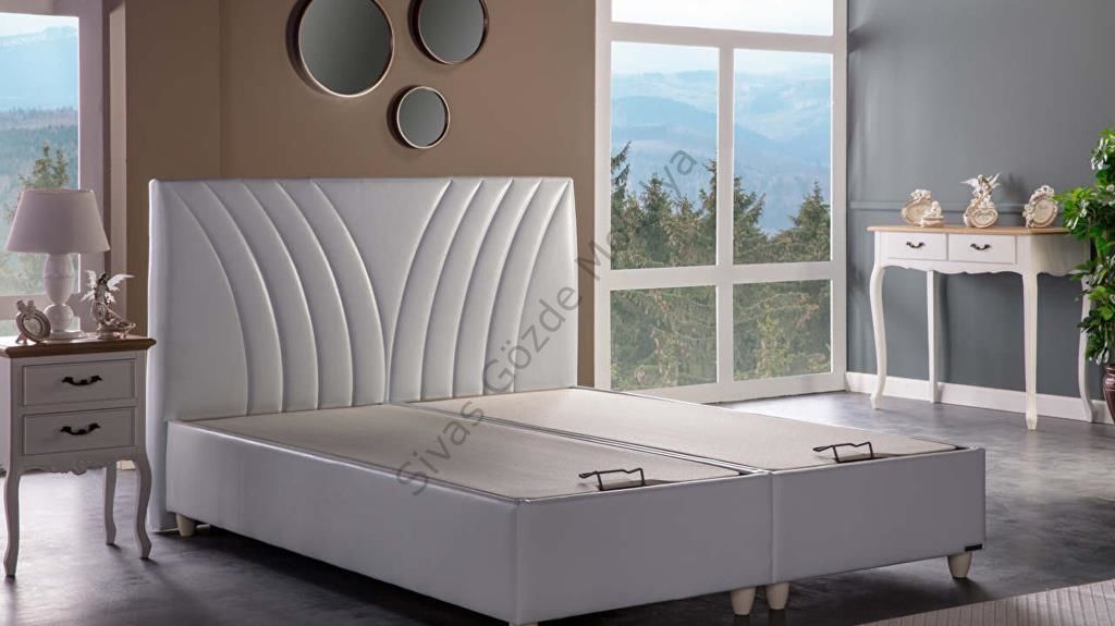 Bellona Verso Baza + Başlık Set Çift Kişilik Krem 160x200