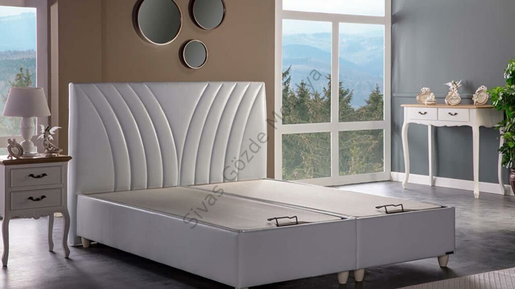 Bellona Verso Baza + Başlık Set Tek Kişilik Krem 100x200