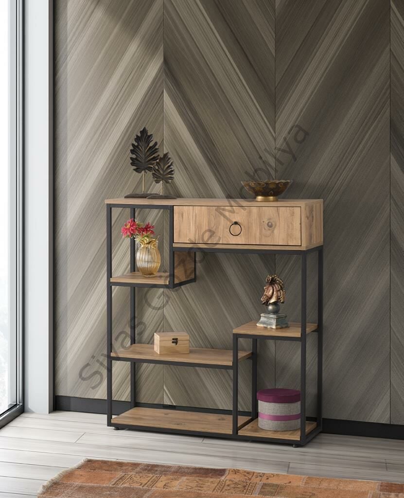 Ekonomik Ferforje Raflı Dresuar Çiçeklik 100x30x92cm