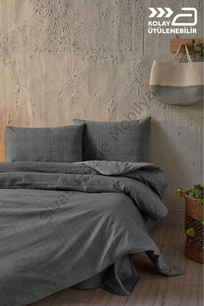 Doqu Home Linda Nevresim Takımı Tek Kişilik Antrasit