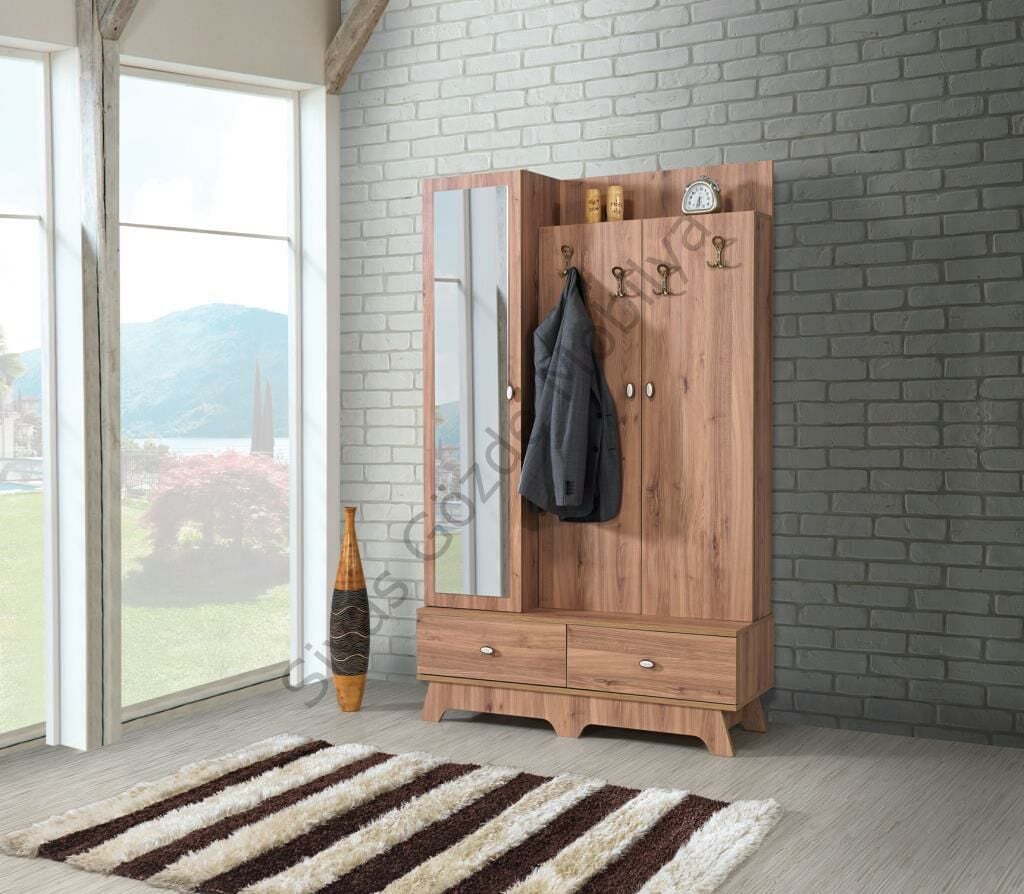 Dolaplı Çekmeceli Portmanto Askılık Ayakkabılık