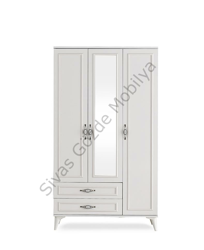 Irmak 3 Kapılı 2 Çekmeceli Gardrop Elbise Dolabı 120x48x195cm