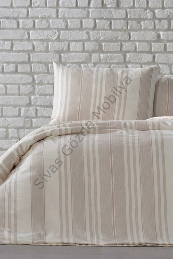 Doqu Home İpliği Boyalı Nevresim Takımı Çift Kişilik Novela