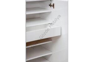 Ahşap 2 Kapaklı Ayakkabılık Çok Amaçlı Dolap