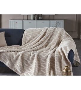 Doqu Home Embos Battaniye Çift Kişilik Senfoni Krem 220x240