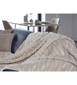 Doqu Home Embos Battaniye Çift Kişilik Senfoni Krem 220x240