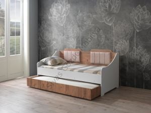 Yavrulu Çekmeceli Sedir Karyola Ahşap Genç Odası Koltuk 90x190
