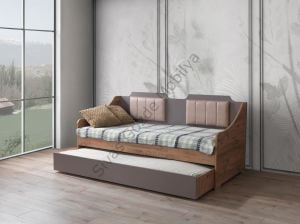 Yavrulu Çekmeceli Sedir Karyola Ahşap Genç Odası Koltuk 90x190