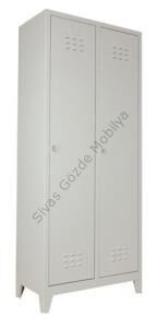 Metal Şantiye Soyunma Odası 2 Kapılı Elbise Dolabı