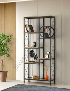 Simge Dekoratif Ferforje Kitaplık 80x30x182