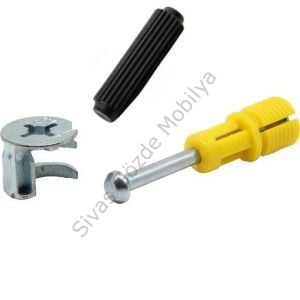 Dolap Bağlantı Minifix 10luk+Kavela Montaj Kurulum Aparatı 30lu Tüm Marka Uyum