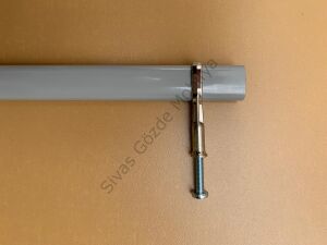 Dolap Askı Borusu Gri+2 Flanş Tüm Ölçüler Tüm Markalara Uyumlu 95cm - 95cm