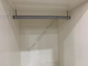 Dolap Askı Borusu Gri+2 Flanş Tüm Ölçüler Tüm Markalara Uyumlu 95cm - 95cm