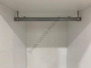 Dolap Askı Borusu Gri+2 Flanş Tüm Ölçüler Tüm Markalara Uyumlu 95cm - 95cm
