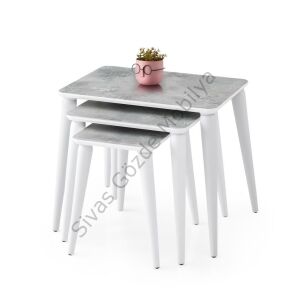 Arya High Gloss Dikdörtgen 3lü Zigon Sehpa