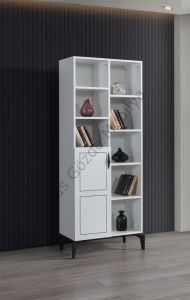 Çizgi Kitaplık Raflı Kapaklı 70x37x180cm