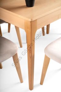 Açelya Zion Ağaç Açılır Yemek Masa Sandalye Takımı 70x110