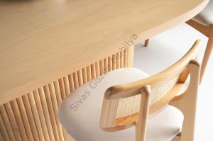 Asos Zion Gazel  Ağaç Oval Yemek Masa 6 Sandalye Takımı