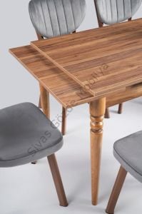 Cunda  Elma Ahşap Masa Sandalye Takımı, Ceviz,70x110
