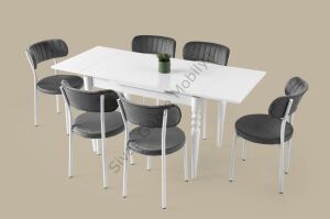 Didim Beta Açılır Mutfak Masa Sandalye Takımı 80x120 GRİ