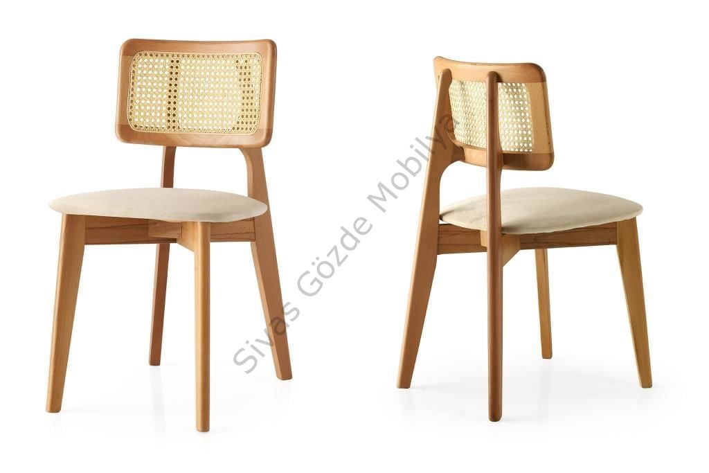 Zion Ahşap Ağaç Sandalye 2 li Set