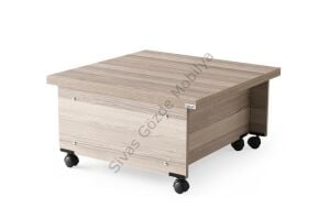 Ekonomik Akıllı Sihirli Tekerlekli Orta Sehpa 75x75cm