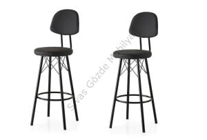 Bar Sandalyesi Metal Yüksek Ayak 2 li Set
