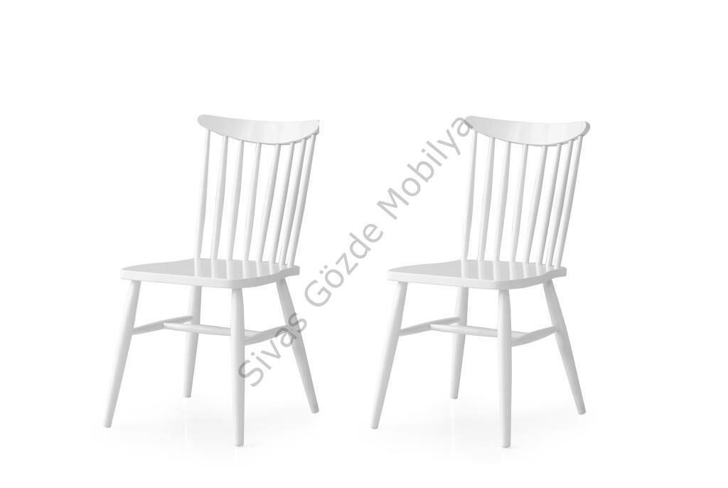 Kırlangıç Ahşap Ağaç Mutfak Sandalyesi 2 li Set