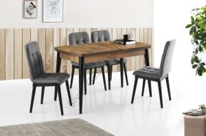 Kelebek Açılır MDF Mutfak Masa Sandalye Takımı 75x130cm