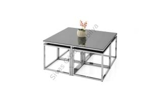 Kares Ayna 4 Zigonlu Orta Sehpa Metal 90x90x45