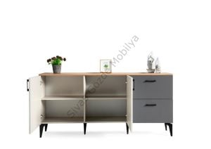 Gökçe 2 Kapaklı 2 Çekmeceli Konsol Büfe 180x45x85.5