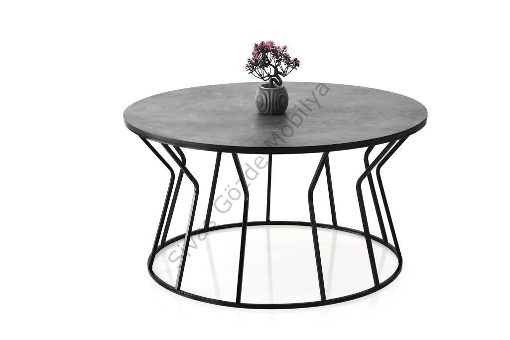 Kum Saati Metal Orta Sehpa 80x43cm