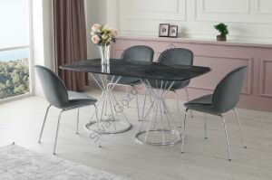 Armoni Eliza High Gloss Yemek Masa Sandalye Takımı