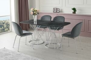 Armoni Eliza High Gloss Yemek Masa Sandalye Takımı