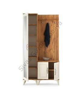 Nehir İkili Portmanto Askılık Ayakkabılık Aynalı 100x36x200