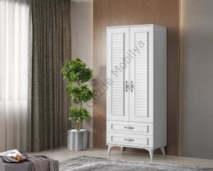 Asya 2 Kapılı 2 Çekmeceli Gardırop Elbise Dolabı 80x46x195