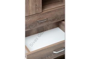Ekonomik Dolaplı Şifonyer 4 Çekmeceli Raflı Elbise Dolabı 61x44x128cm