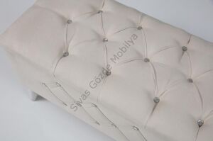 Sandıklı Puf Kapitone Ayak Ucu Oturma Markiz 110cm GRİ
