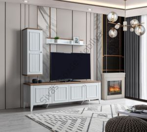 Yalı Raflı Dolaplı Tv Ünitesi 180cm