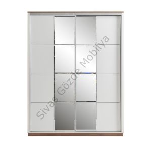 Efsane Sürgülü Gardırop Aynalı Elbise Dolabı 165x60x214