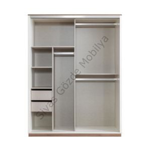 Efsane Sürgülü Gardırop Aynalı Elbise Dolabı 165x60x214