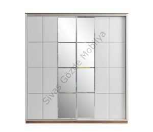 Efsane Sürgülü Gardırop Aynalı Elbise Dolabı 200x60x214