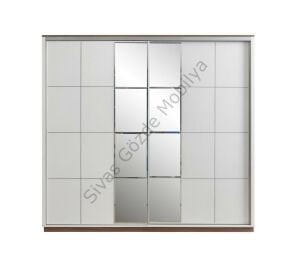 Efsane Sürgülü Gardırop Aynalı Elbise Dolabı 230x60x214
