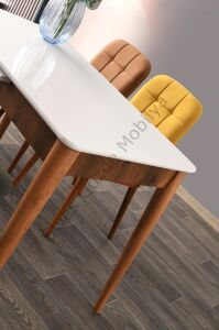 Silver Açılır MDF Mutfak Masa Sandalye Takımı 70x110cm