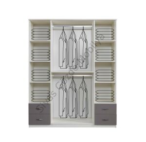 Bella 4 Kapılı Gardırop Aynalı Çekmeceli 170x55x210