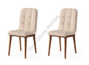 Modern Ahşap Mutfak Sandalyesi Duru 2 li Set